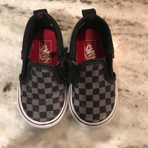 Vans checkerboard, toddler slip-ons